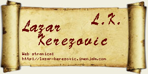 Lazar Kerezović vizit kartica